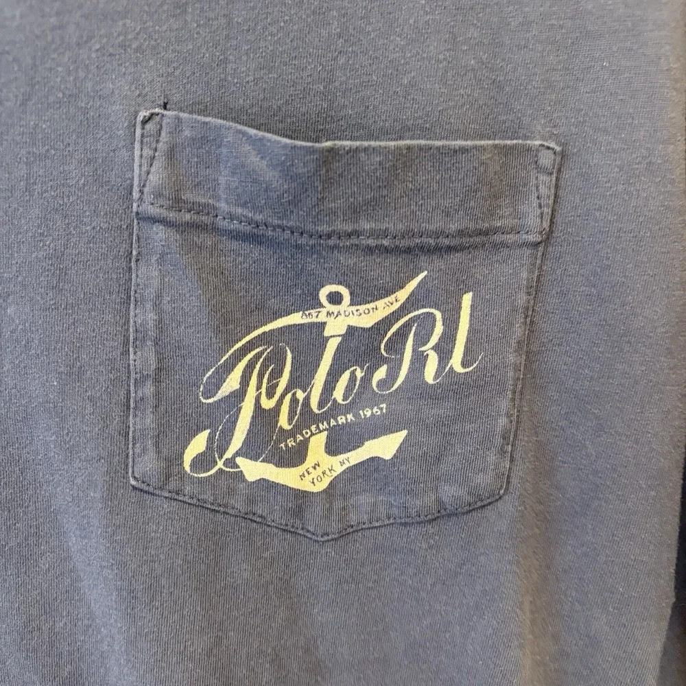 Polo Ralph Lauren Custom Slim Fit Sailing Tee Mens XL Navy Blue